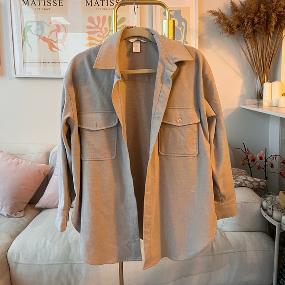 FLANNEL SHIRT - LIGHT BEIGE - Picture 2 of 2